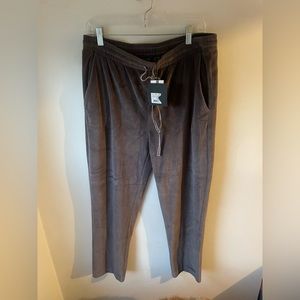 Joe’s Jeans NWT Charcoal Gray Velour Ankle Jogger Pants in Size Large